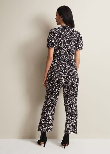 Phase Eight Dorothea Floral Jumpsuit Black/Multicolor USA | 5124679-MT